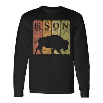 American Bison Periodic Table Elements Buffalo Retro Long Sleeve T-Shirt | Mazezy DE