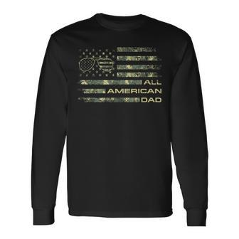 All American Dad 4Th Of July Fathers Day Camo Flag Long Sleeve T-Shirt T-Shirt | Mazezy DE