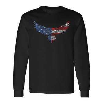 American Flag Eagle Mullet Patriotic For Long Sleeve T-Shirt T-Shirt | Mazezy DE