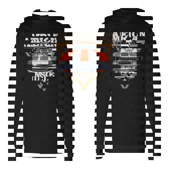 American Flag Vintage Muscle Car Hot Rod And Muscle Car Long Sleeve T-Shirt T-Shirt | Mazezy