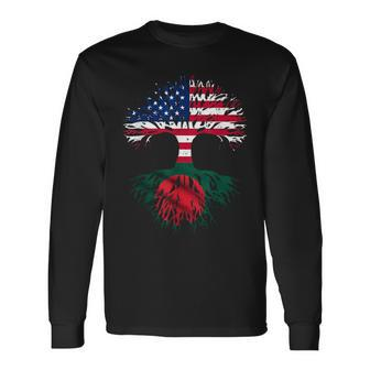 American Grown With Bangladeshi Roots Usa Flag Tree Bengali Usa Long Sleeve T-Shirt T-Shirt | Mazezy AU