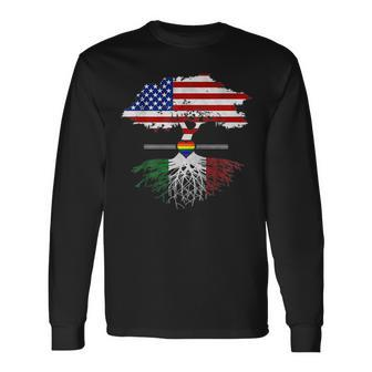 American Grown Italian Roots Gay Heart Lgbt Pride Long Sleeve T-Shirt T-Shirt | Mazezy