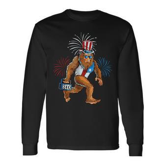 American Patriotic Bigfoot 4Th Of July Sasquatch Boy Long Sleeve T-Shirt T-Shirt | Mazezy AU