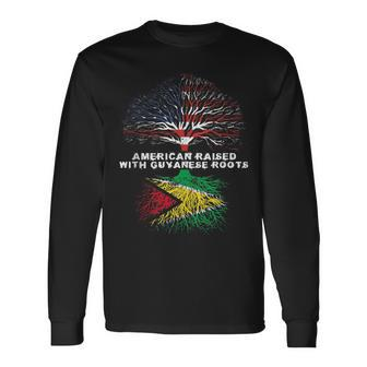 American Raised With Guyanese Roots Guyana Long Sleeve T-Shirt | Mazezy UK