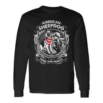 American Sheepdog Pride And Honor German Shepherd Lover Long Sleeve T-Shirt T-Shirt | Mazezy