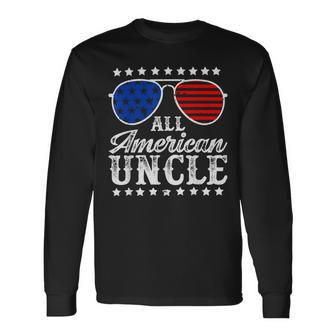 All American Uncle Sunglasses Usa 4Th Of July Long Sleeve T-Shirt T-Shirt | Mazezy