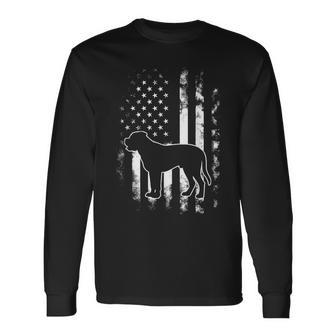 American Us Flag Bull Mastiff Long Sleeve T-Shirt | Mazezy