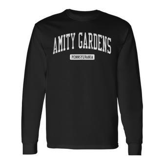 Amity Gardens Pennsylvania Pa College University Sports Styl Long Sleeve T-Shirt | Mazezy