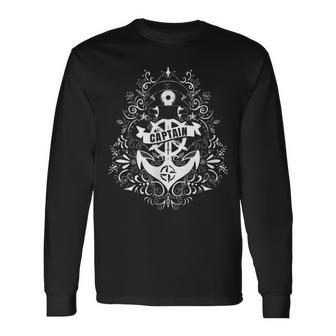 Anchor Captain Sailing Boating Lover Long Sleeve T-Shirt | Mazezy