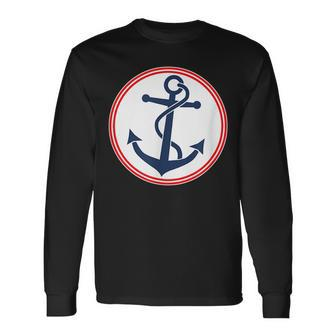 Anchor Red White And Blue Long Sleeve T-Shirt T-Shirt | Mazezy