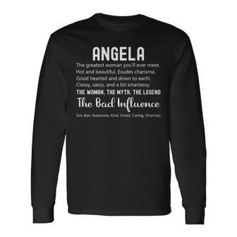 Angela Birthday Personalized Name For Angela Long Sleeve T-Shirt | Mazezy