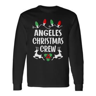 Angeles Name Christmas Crew Angeles Long Sleeve T-Shirt - Seseable