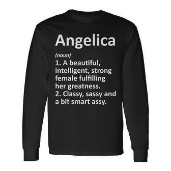 Angelica Definition Personalized Name Christmas Long Sleeve T-Shirt | Mazezy