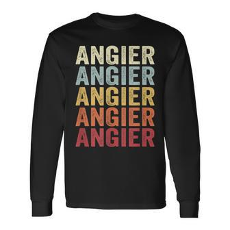 Angier North Carolina Angier Nc Retro Vintage Text Long Sleeve T-Shirt | Mazezy