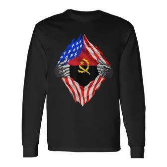 Angola Super Angola Flag Central Africa Angolan Roots Long Sleeve T-Shirt | Mazezy
