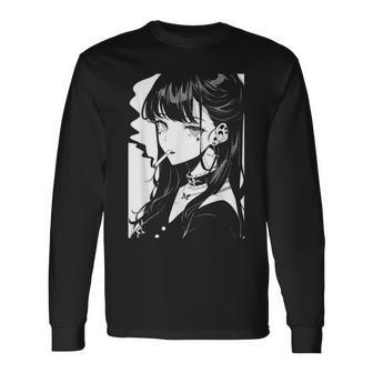 Anime Horror Girl Aesthetic Soft Grunge Waifu Japanese Otaku Japanese Long Sleeve T-Shirt | Mazezy AU