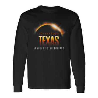 Annular Solar Eclipse 2023 Texas October 14Th Eclipse Long Sleeve T-Shirt - Monsterry UK