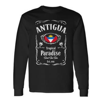 Antigua Tropical Paradise Antiguan Vacation Long Sleeve T-Shirt | Mazezy