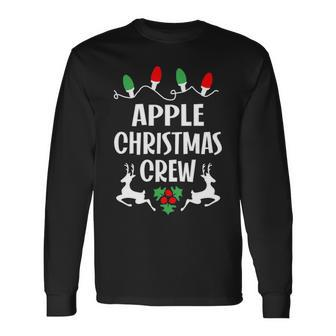 Apple Name Christmas Crew Apple Long Sleeve T-Shirt - Seseable
