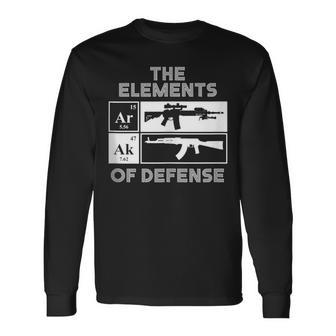 Ar15 Ak47 Elements Of Defense Periodic Table Long Sleeve T-Shirt | Mazezy