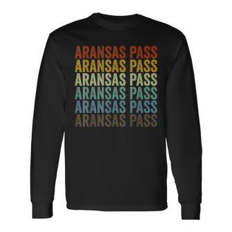 Aransas Pass City Retro Long Sleeve T-Shirt | Mazezy
