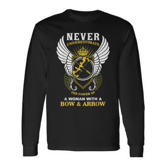 Archery Never Underestimate Long Sleeve T-Shirt - Seseable