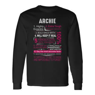 Archie Name Archie Name Long Sleeve T-Shirt - Seseable