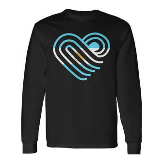 Argentina Sun Of May Heart Argentinian Pride Argentina Flag Long Sleeve T-Shirt | Mazezy