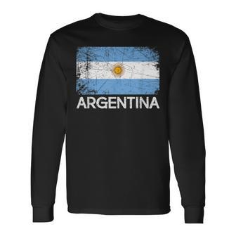 Argentinian Flag Vintage Made In Argentina Long Sleeve T-Shirt | Mazezy AU