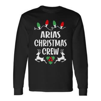 Arias Name Christmas Crew Arias Long Sleeve T-Shirt - Seseable