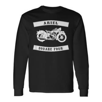Ariel Square Four Classic British Motorcycle Long Sleeve T-Shirt T-Shirt | Mazezy