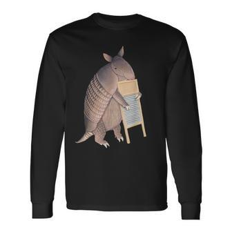 Armadillo Playing The Washboard Long Sleeve T-Shirt | Mazezy CA