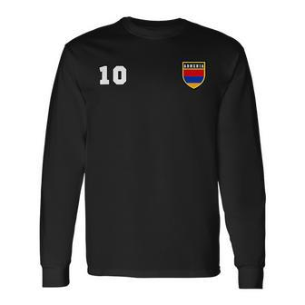 Armenia Number 10 Soccer Flag Football Yerevan Long Sleeve T-Shirt T-Shirt | Mazezy