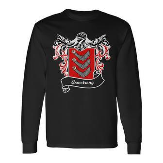 Armstrong Coat Of Arms Surname Last Name Family Crest Long Sleeve T-Shirt | Mazezy UK