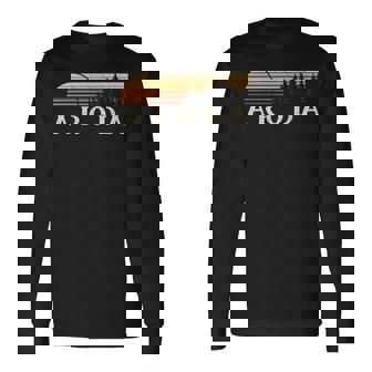 Aroda Va Vintage Evergreen Sunset Eighties Retro Long Sleeve T-Shirt | Mazezy