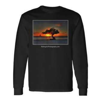 Aruba Divi Tree And Sailboat Long Sleeve T-Shirt | Mazezy DE