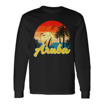 Aruba Souvenirs Caribbean Islands Vacation Vacay Mode Long Sleeve T-Shirt T-Shirt | Mazezy
