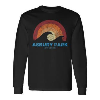 Asbury Park New Jersey Nj Retro Surf Beach Vibe Long Sleeve T-Shirt T-Shirt | Mazezy