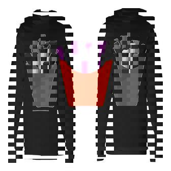 Asexual Lgbtq Potato French Fries Pocket Gay Pride Long Sleeve T-Shirt | Mazezy