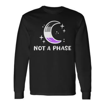 Asexual Pride Flag Not A Phase Lunar Moon Ace Lgbtq Long Sleeve T-Shirt | Mazezy
