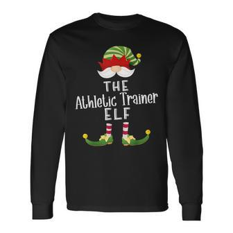 Athletic Trainer Elf Group Christmas Pajama Party Long Sleeve T-Shirt - Monsterry