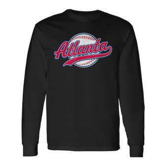 Atlanta Vintage Baseball Throwback Retro Long Sleeve T-Shirt | Mazezy