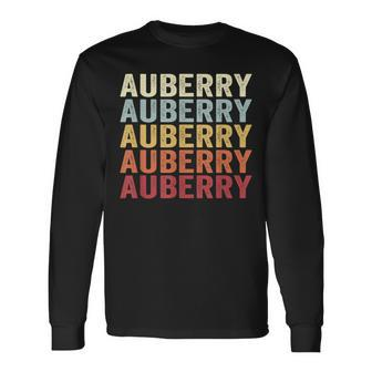 Auberry California Auberry Ca Retro Vintage Text Long Sleeve T-Shirt | Mazezy