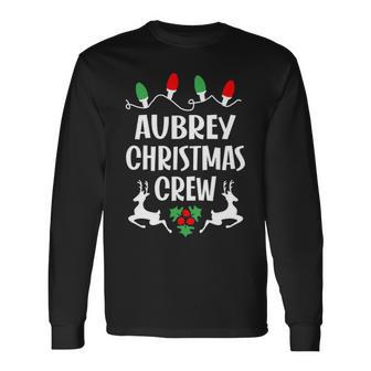Aubrey Name Christmas Crew Aubrey Long Sleeve T-Shirt - Seseable