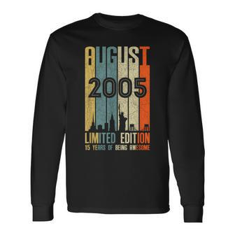 August 2005 T 15 Year Old 2005 Birthday Long Sleeve T-Shirt | Mazezy