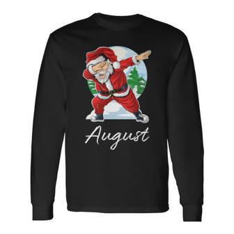 August Name Santa August Long Sleeve T-Shirt - Seseable