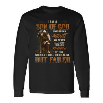 August Son Of God My Scars Tell A Story Reminder Of Time Long Sleeve T-Shirt | Mazezy