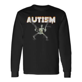 Autism Skeleton Meme Long Sleeve T-Shirt - Monsterry DE