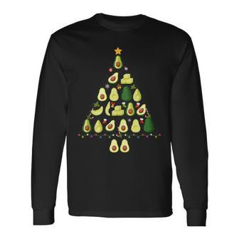 Avocado Christmas Tree Ugly Christmas Sweater Long Sleeve T-Shirt - Monsterry