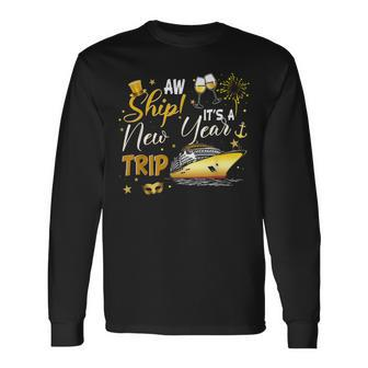 Aw Ship New Year Cruise 2023 Nye Party Family Matching Long Sleeve T-Shirt - Monsterry DE